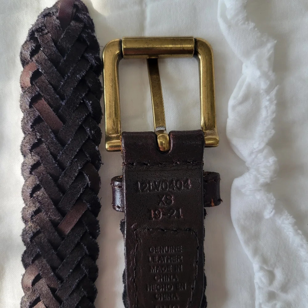 Levi's Genuine Leather Brown Braided Belt XS 19